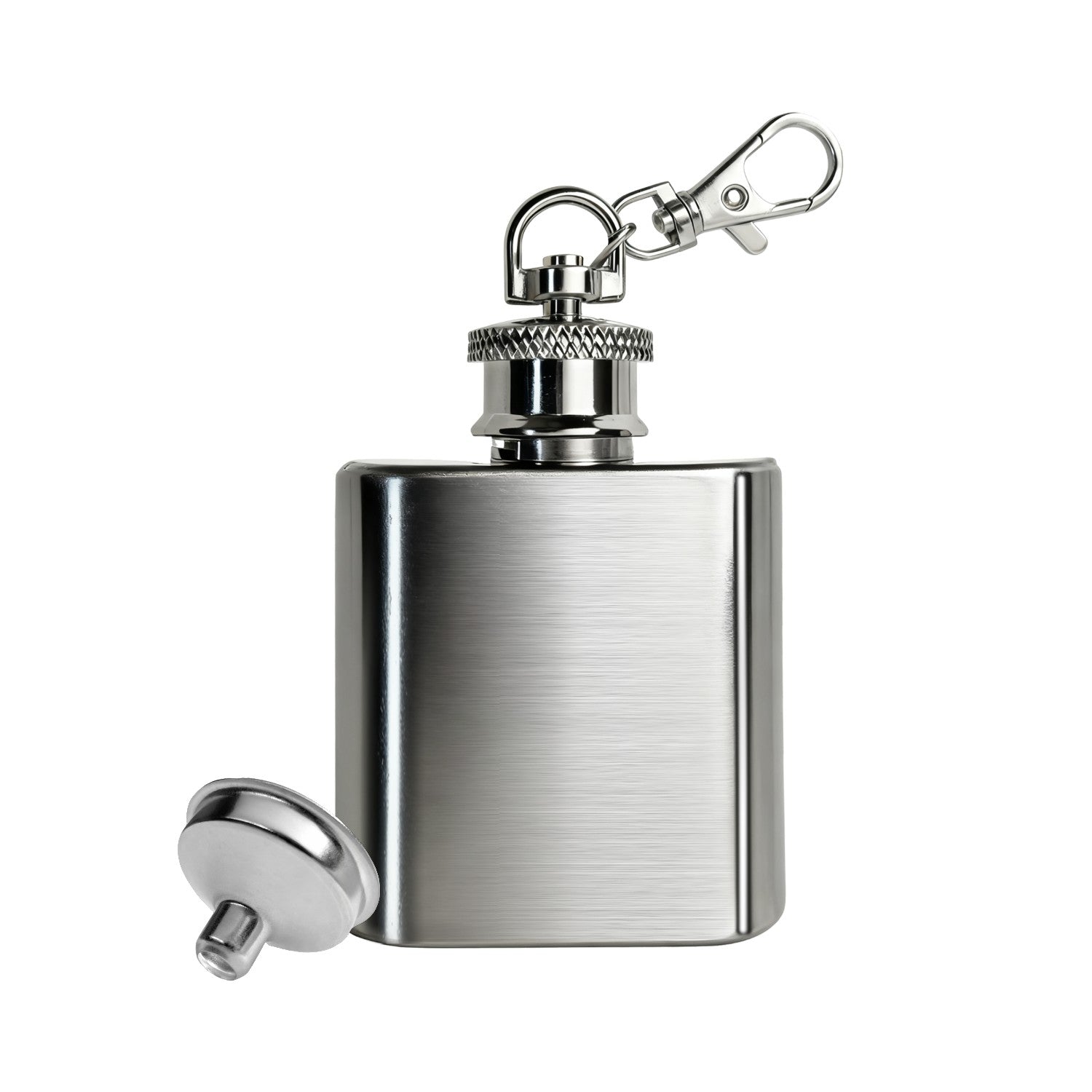 1 oz mini stainless steel flask keychain with funnel blank for laser engraving personalized gift for groomsmen bridesmaids wedding party.