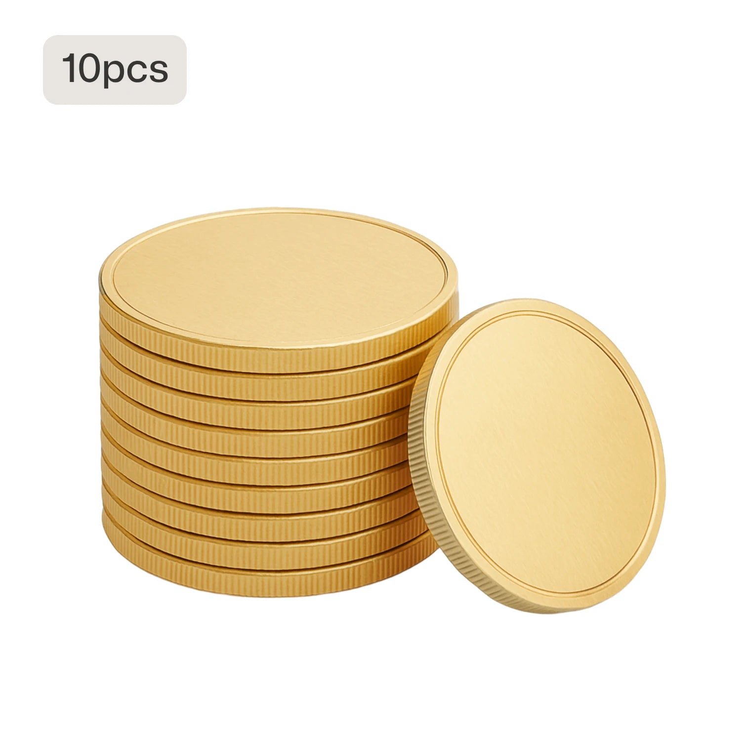 10 pack blank brass coins for laser engraving custom challenge coins metal tokens commemorative awards or poker chips.