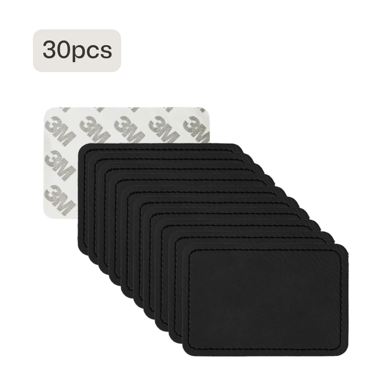 bulk affordable 30pcs black and brown pu leather laser blanks set for engraving projects.