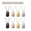 Stainless Steel Army Pendant Necklace / Dog Tag (8pcs)