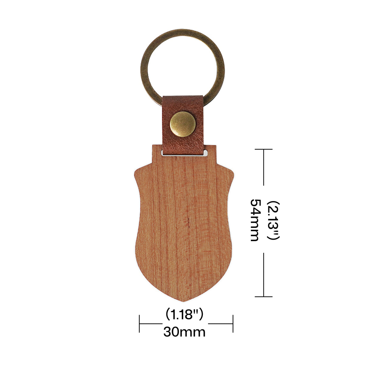 Blank Shield-shaped Wooden Keychains (10pcs / 20pcs)