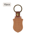 Blank Shield-shaped Wooden Keychains (10pcs / 20pcs)