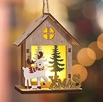 3D wooden cabin lantern holiday decoration precision cut with LaserPecker LP4.