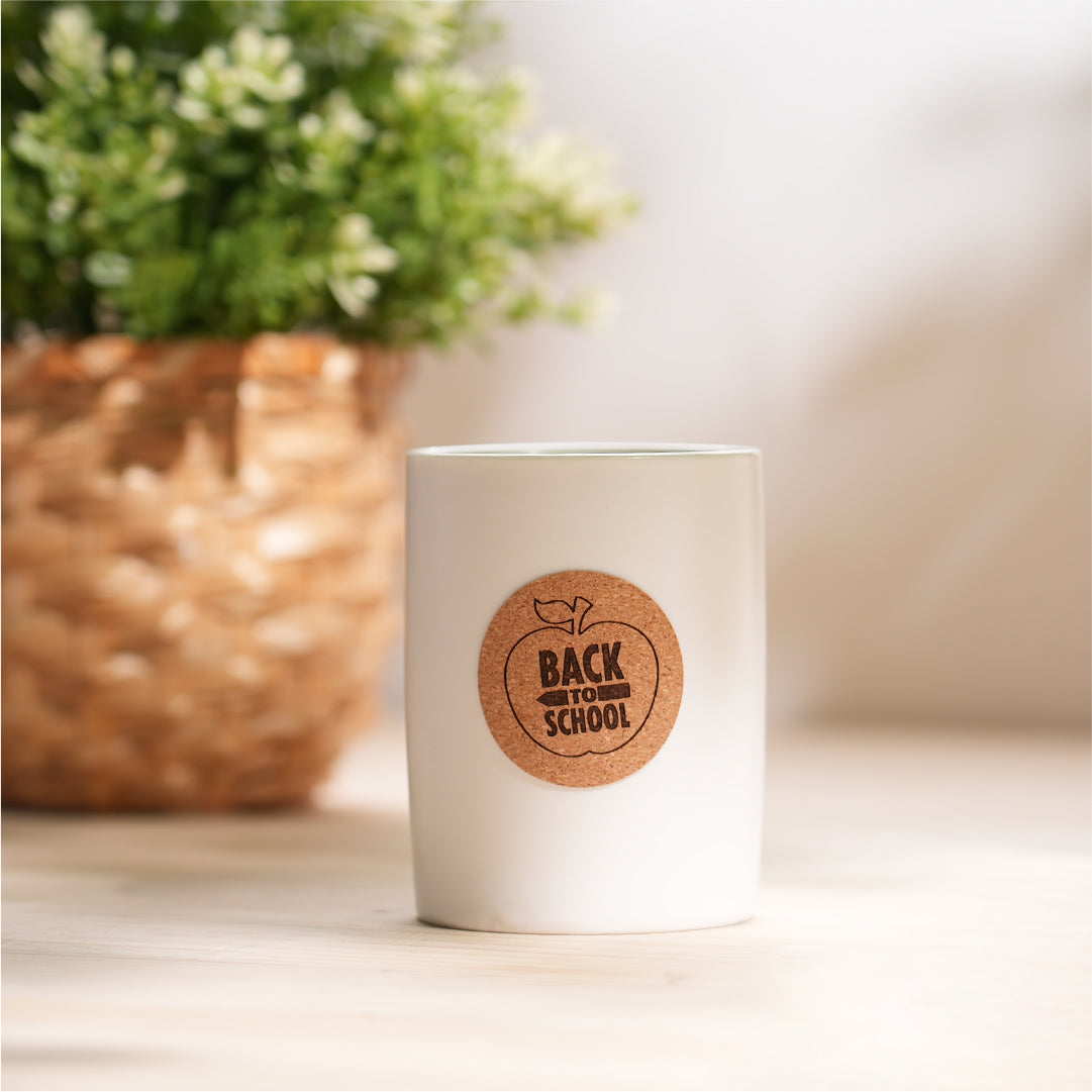 DIY Cork Wooden Label Stickers Back To School Pattern 2