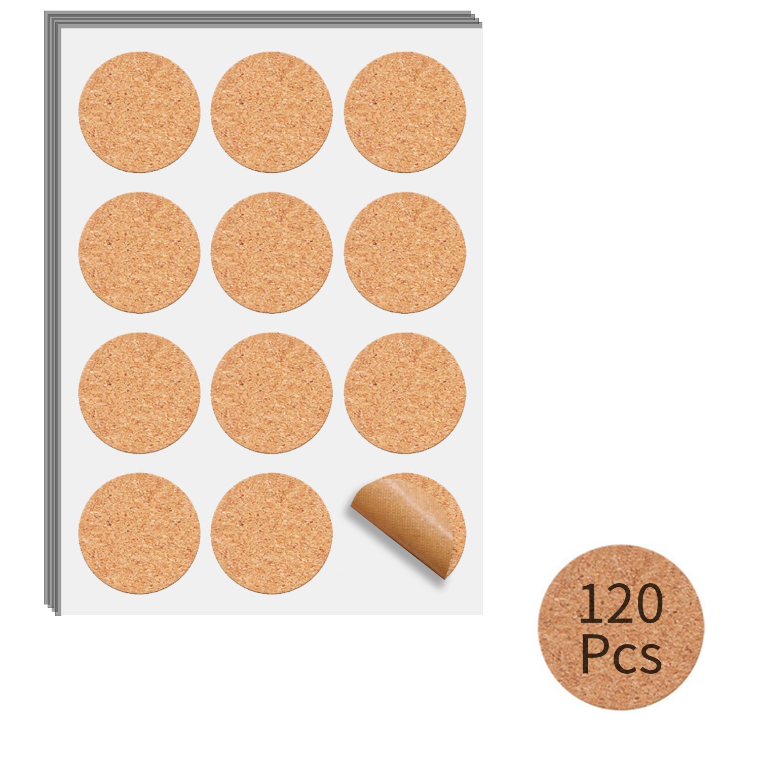 DIY Cork Wooden Label Stickers Round