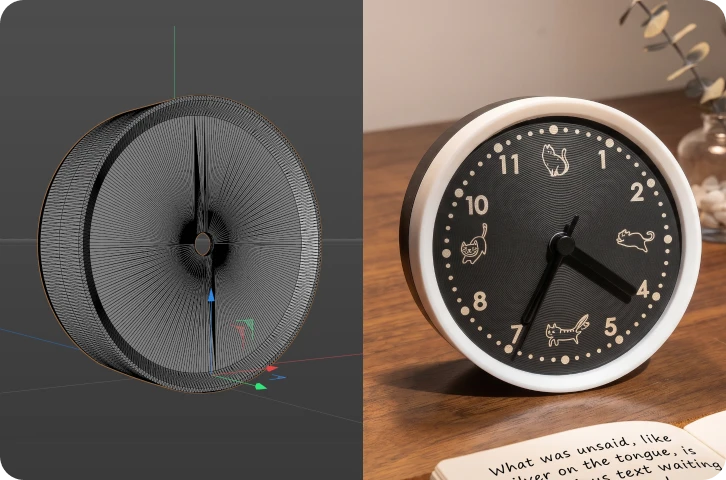 Laser engraving numbers directly onto a blank 3D printed clock dial for quick and easy customization