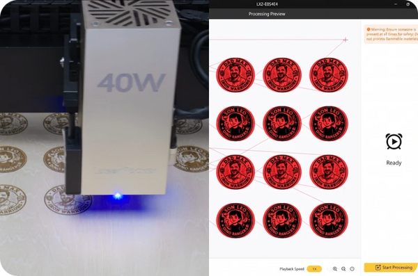 User-friendly laser engraving software interface with intuitive path generation for 3D printing hobbyists