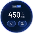 450nm laser control menu on LaserPecker LP4 LCD touchscreen.