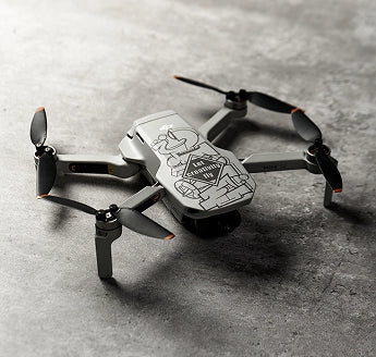 Custom drone shell with a personalized graphic laser engraved by LaserPecker LP4.