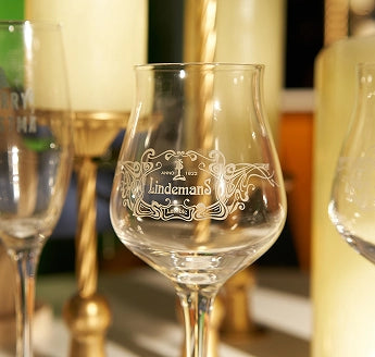 Personalized glass goblet rotary engraved with LaserPecker LP4.