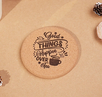 Custom wood coaster laser engraved with a detailed pattern using LaserPecker LP4.