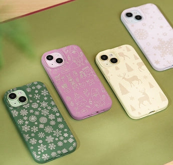 Custom silicone phone case with a crisp white pattern laser engraved by LaserPecker LP4.