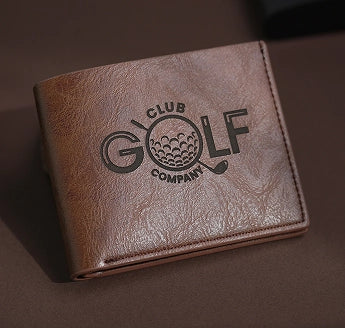 Custom leather wallet laser engraved with a personalized design by LaserPecker LP4.