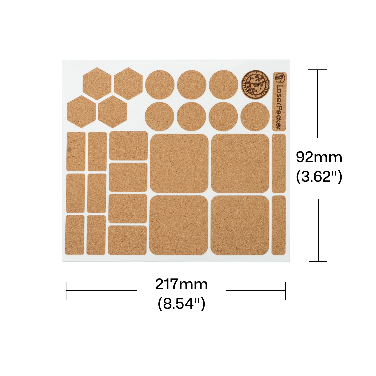 Corkwood Label Stickers Sheet (10pcs)