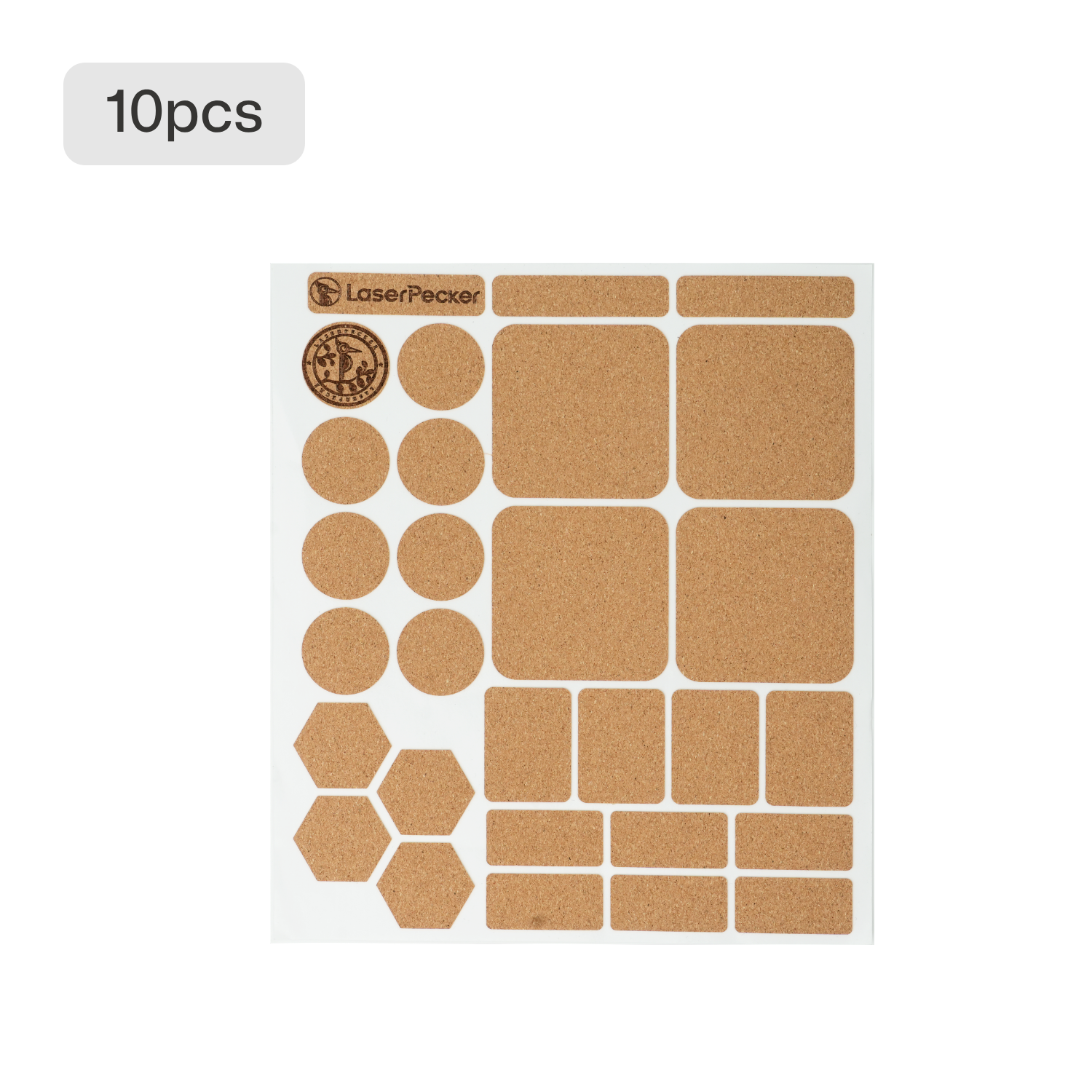Corkwood Label Stickers Sheet (10pcs)