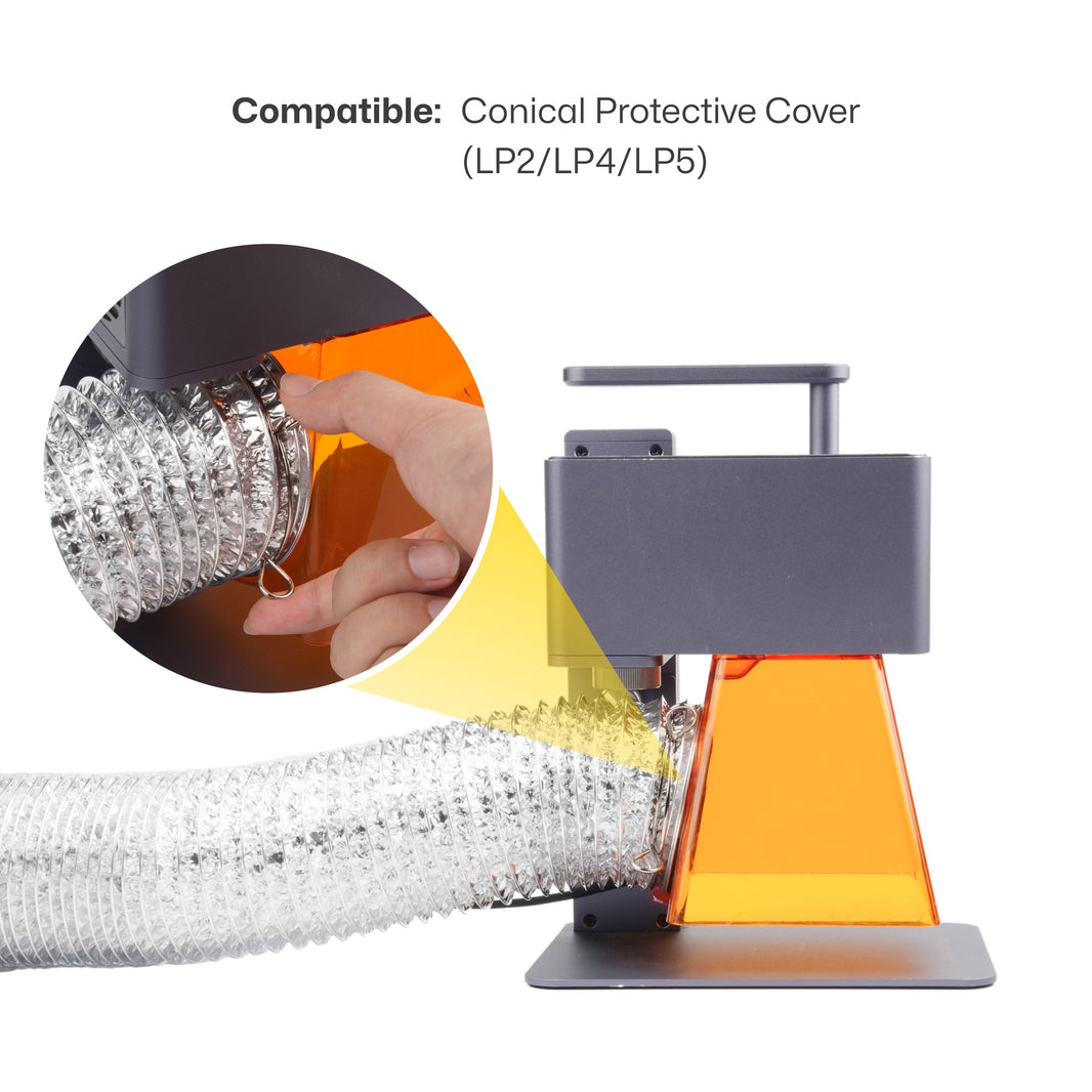 LaserPecker Smoke Exhaust Pipe: Compatible: Conical Protective Cover
(LP2/LP4/LP5)