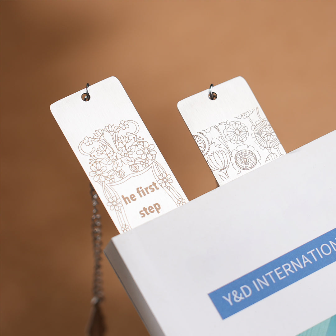 Stainless Steel Book Page Marker with Pendants Display