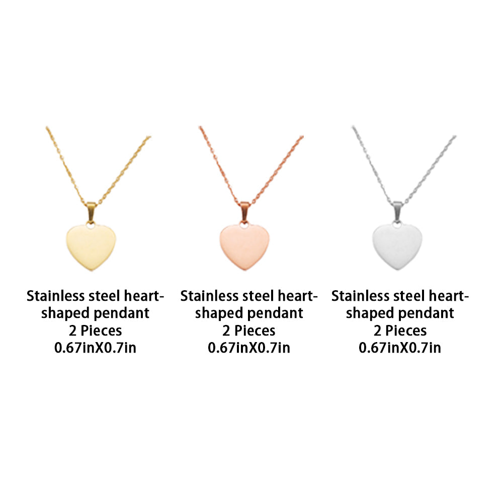 Stainless Steel Heart-Shaped Pendant Size