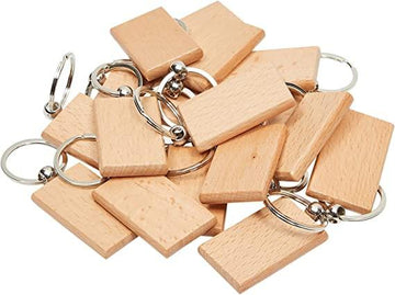 Wood Keychain Blanks for DIY Crafts, Rectangles