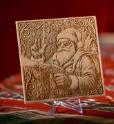 Christmas wooden decor with Santa pattern