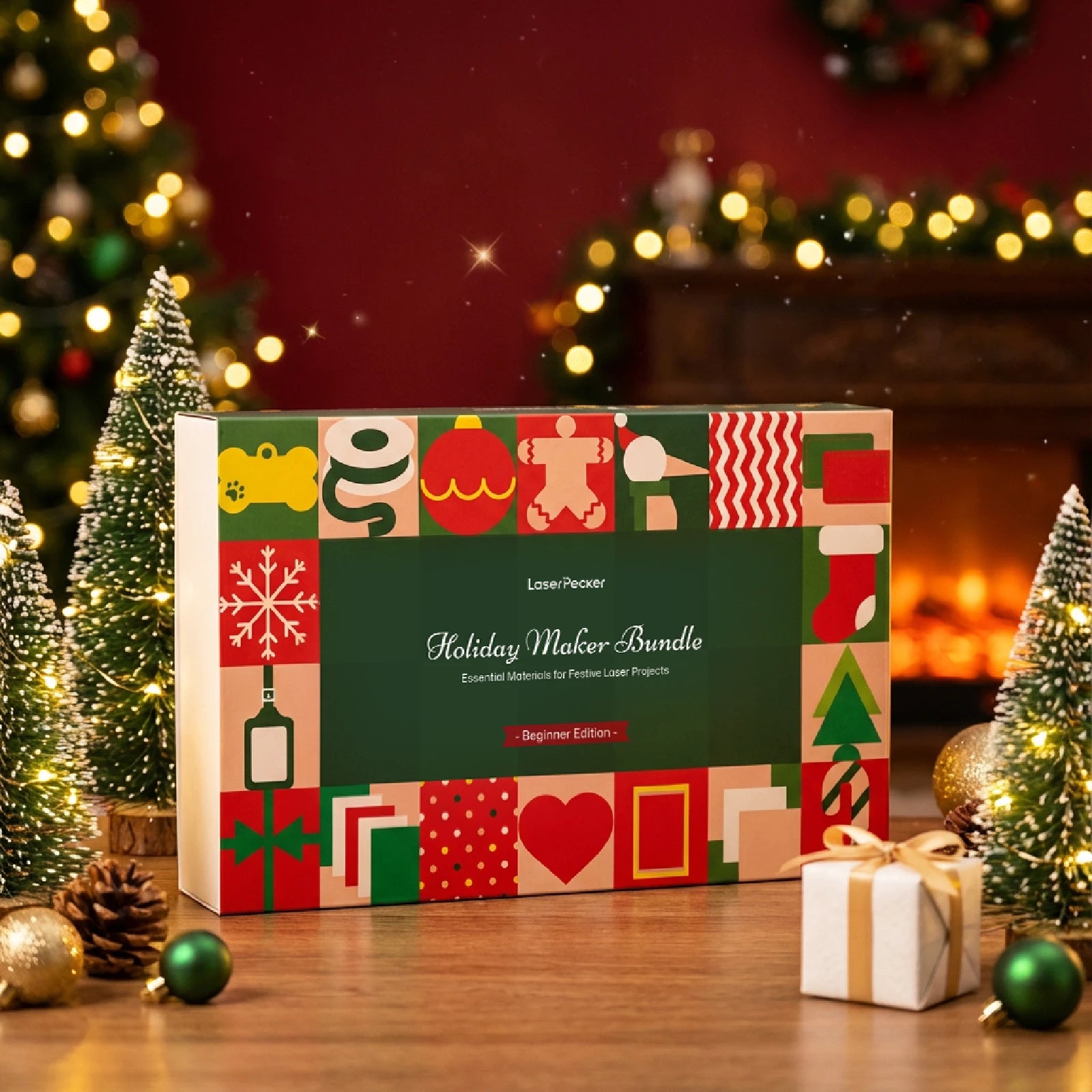 laserpecker holiday maker bundle gift box ready for laser engraving enthusiasts crafters christmas present.