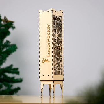 Laser cut wooden lamp from 3mm basswood plywood sheet.