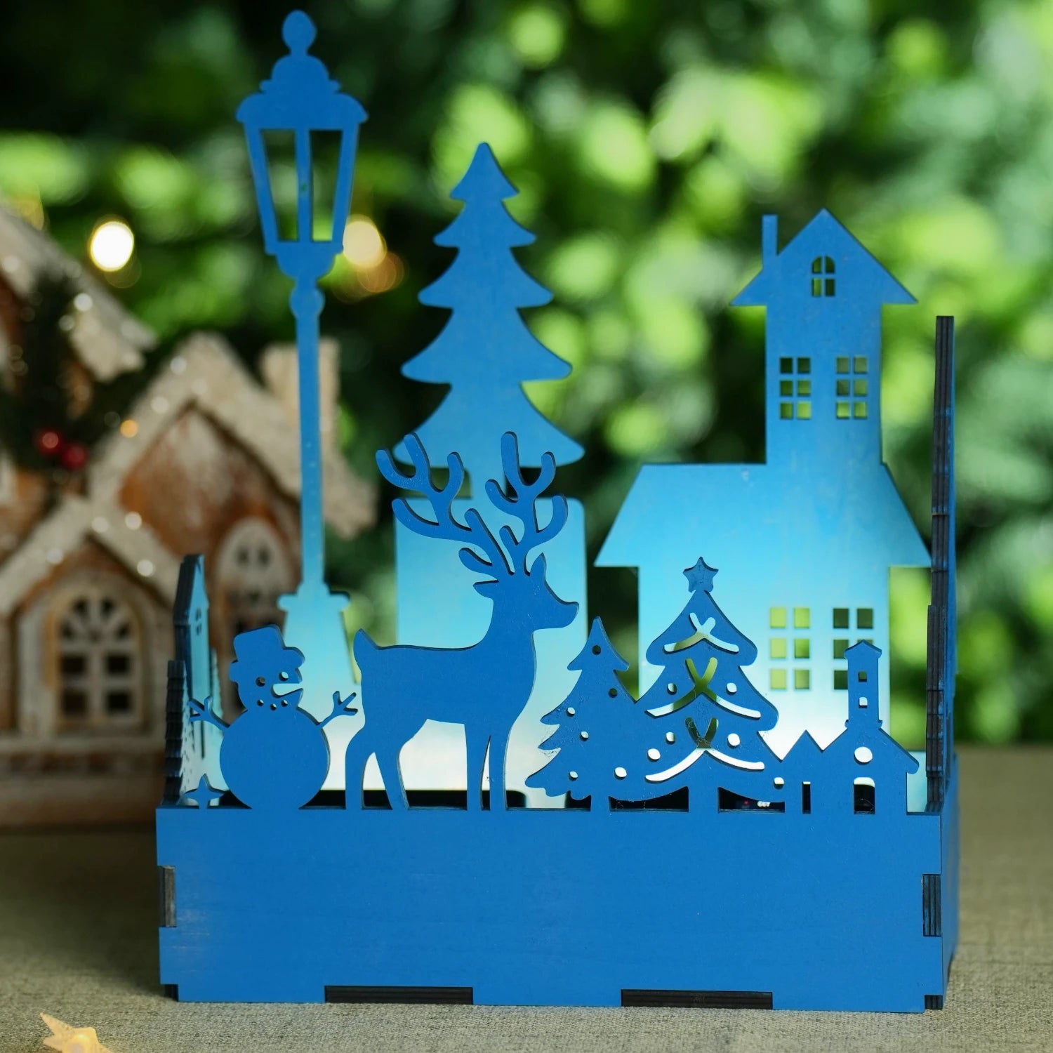 Laser cut wooden ornament from 3mm basswood plywood sheet.