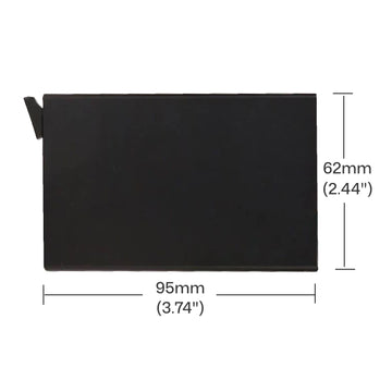 credit card sized sliding case blank fits in pocket for laser engraving.