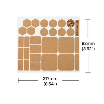 217 by 92 mm cork label sheet metric dimensions for laser engraving diy wedding favor tags.