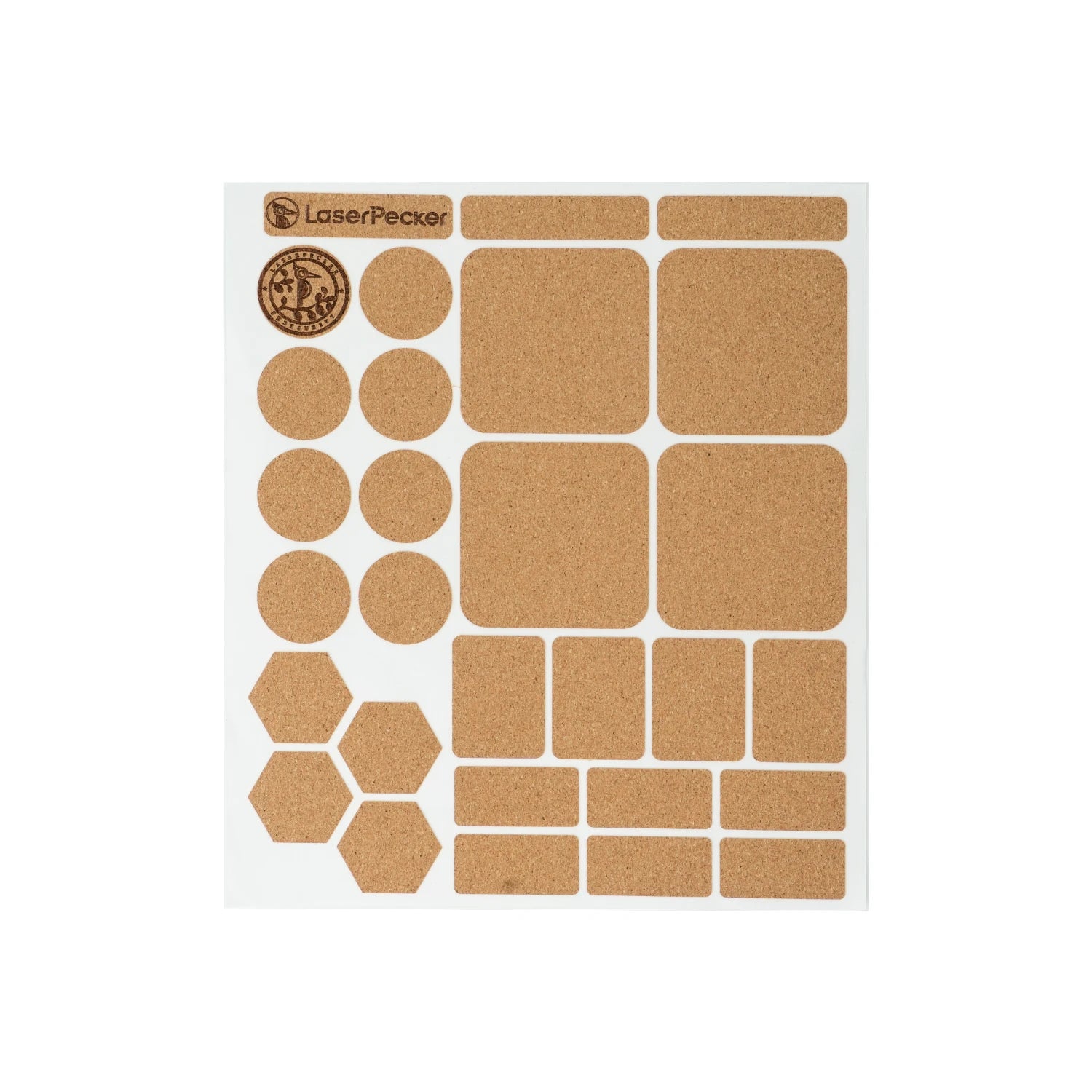 set of 10 corkwood label sticker sheets for laser engraving diy labels for jars bottles wedding favors and rustic craft projects.