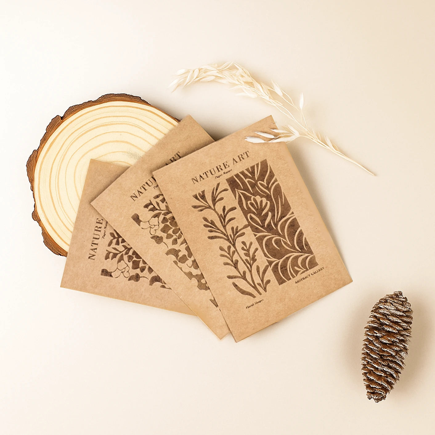 craft paper sheet with laser engraved text and design for personalized greeting card wedding invitation.