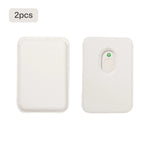 2 pack magnetic leather card holder for iPhone with MagSafe laser engraving blank genuine leather wallet phone accessory custom name gift.