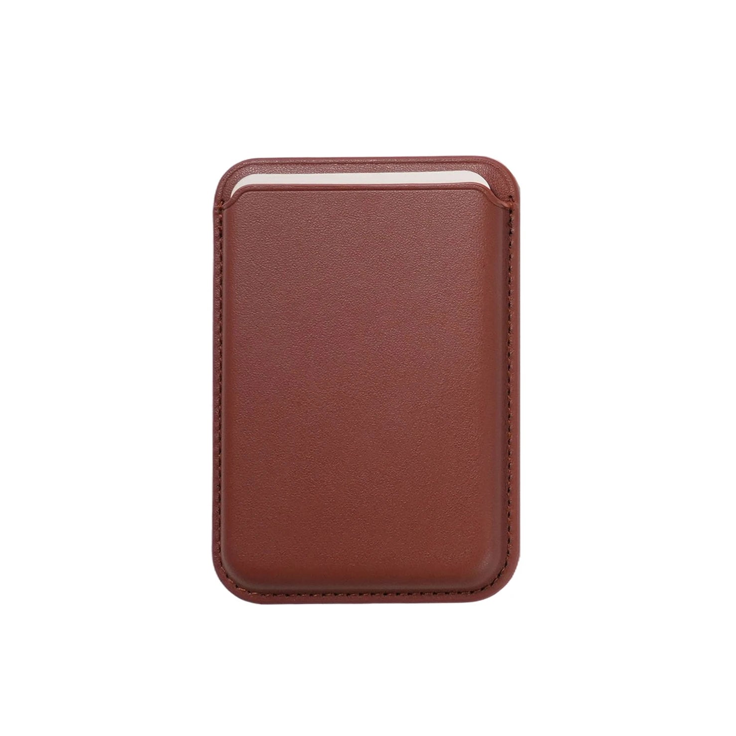 magnetic leather card holder for iPhone with MagSafe laser engraving blank genuine leather wallet phone accessory custom name gift.