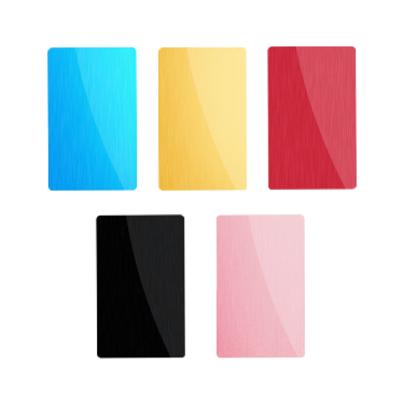 100 pack multicolor aluminum metal business cards blank for laser engraving custom logo professional durable cards.
