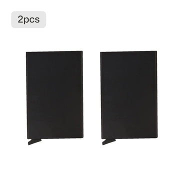 two sliding credit card cases as pair gift set for groomsmen bridal party or father day present.