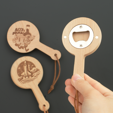 pan shaped bottle opener blank front view for laser engraving kitchen bar tool custom logo or text.