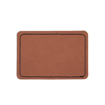 blank rectangular pu leather laser tag brown for LaserPecker engraving.