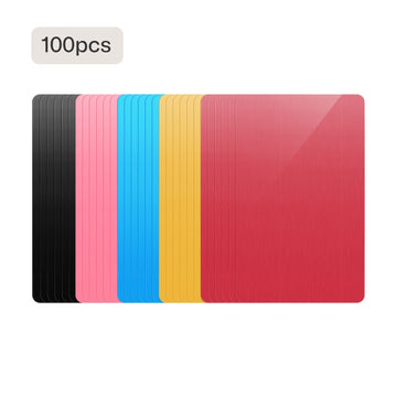 rainbow color aluminum business card blanks 100 pieces for laser engraving custom metal cards.