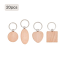Random Blank Wooden Keychain (20pcs)