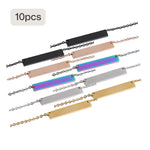 10 pack stainless steel horizontal bar necklace blanks for laser engraving minimalist metal pendant custom name jewelry gift for him her.