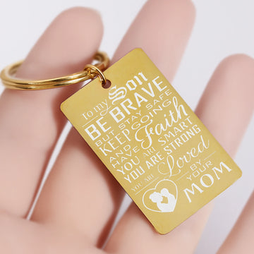 stainless steel rectangular keychain blank with smooth surface for laser engraving custom text or logo metal keyring.