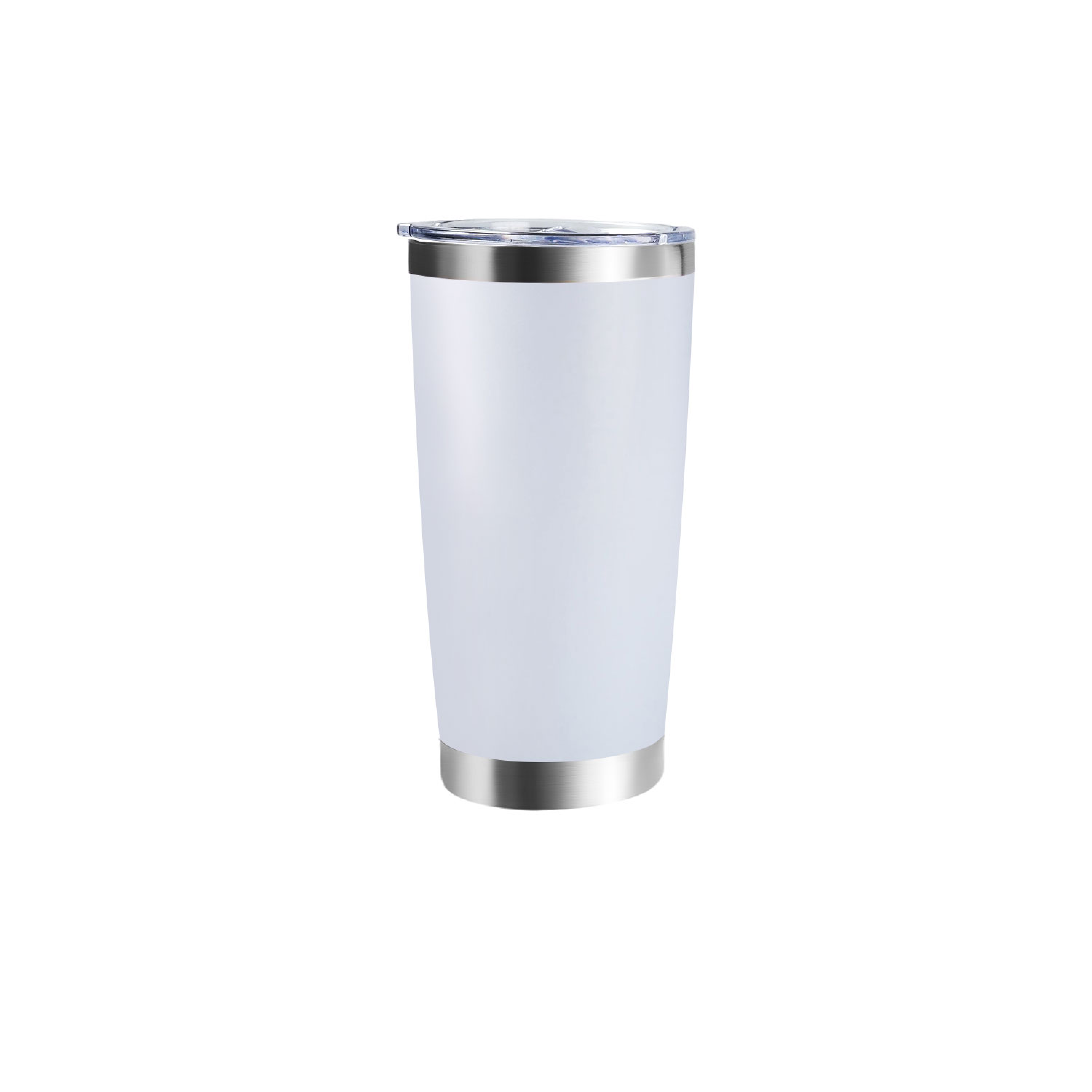 white coated stainless steel tumbler with lid blank for laser engraving 20oz travel mug custom name or logo insulated cup.