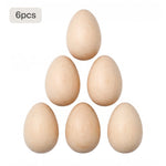 set of 6, half dozen wooden easter egg blanks for laser engraving spring holiday craft diy egg ornaments personalized basket fillers