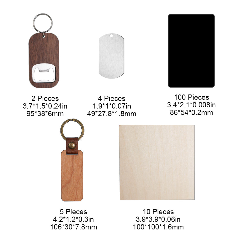 Material Package List including each material quantities, dimensions and details.