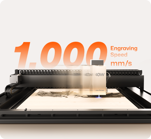 LaserPecker LX2 engraves at 1000mm per second for faster production and quicker turnaround.