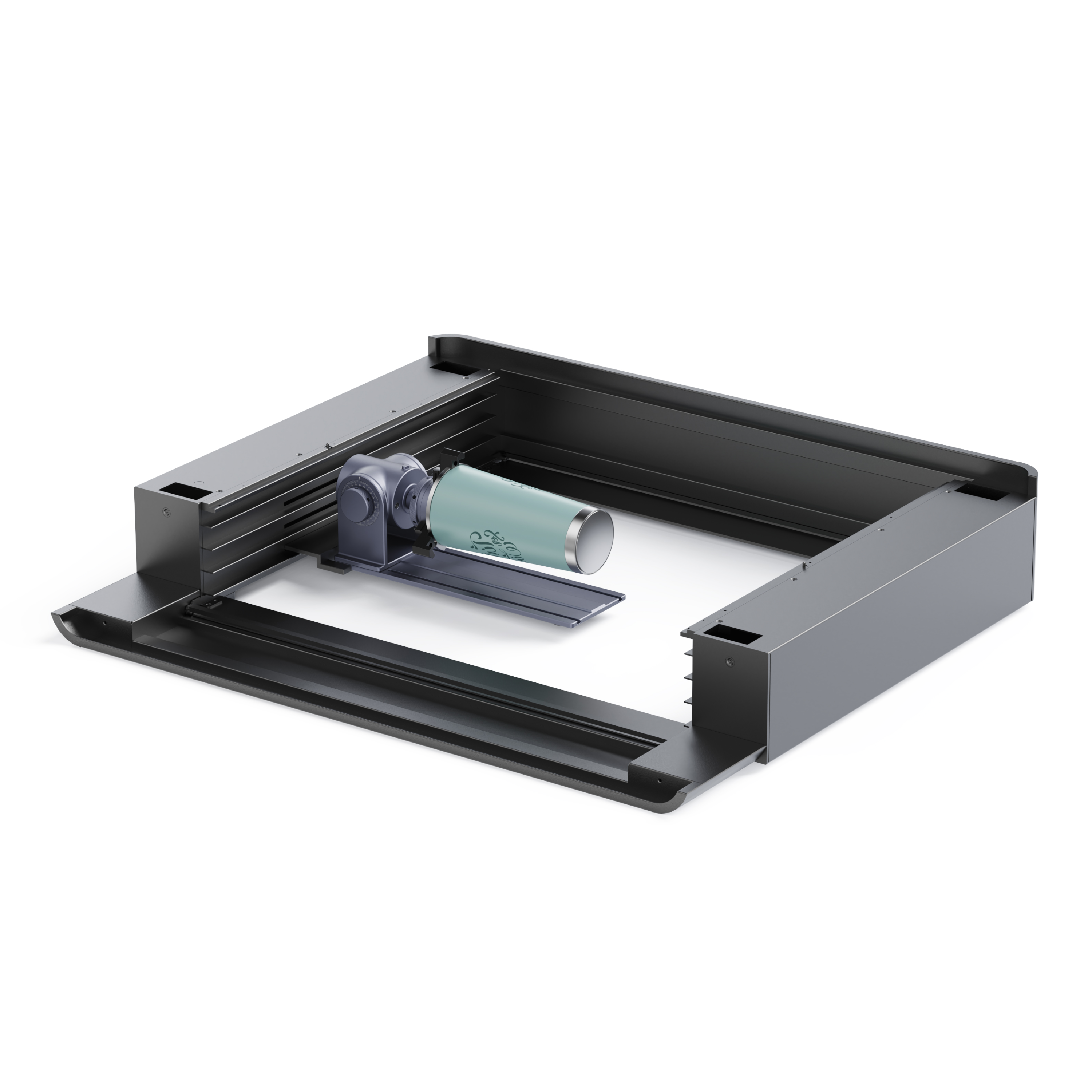 laserpecker lx2 riser base with rotary extension for laser cutter cylindrical engraving.
