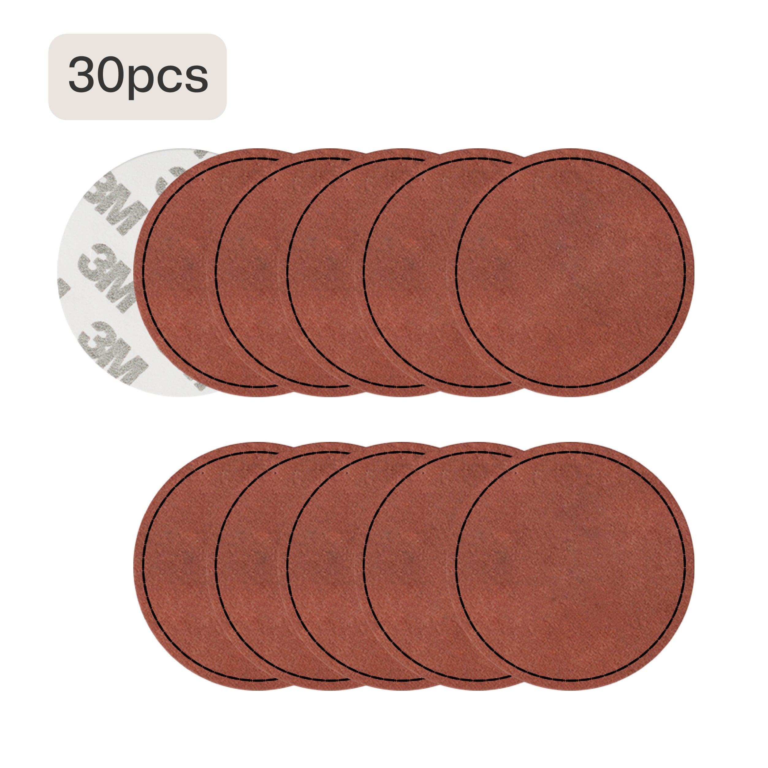 Blank Circular PU Leather Labels / Tags (30pcs)