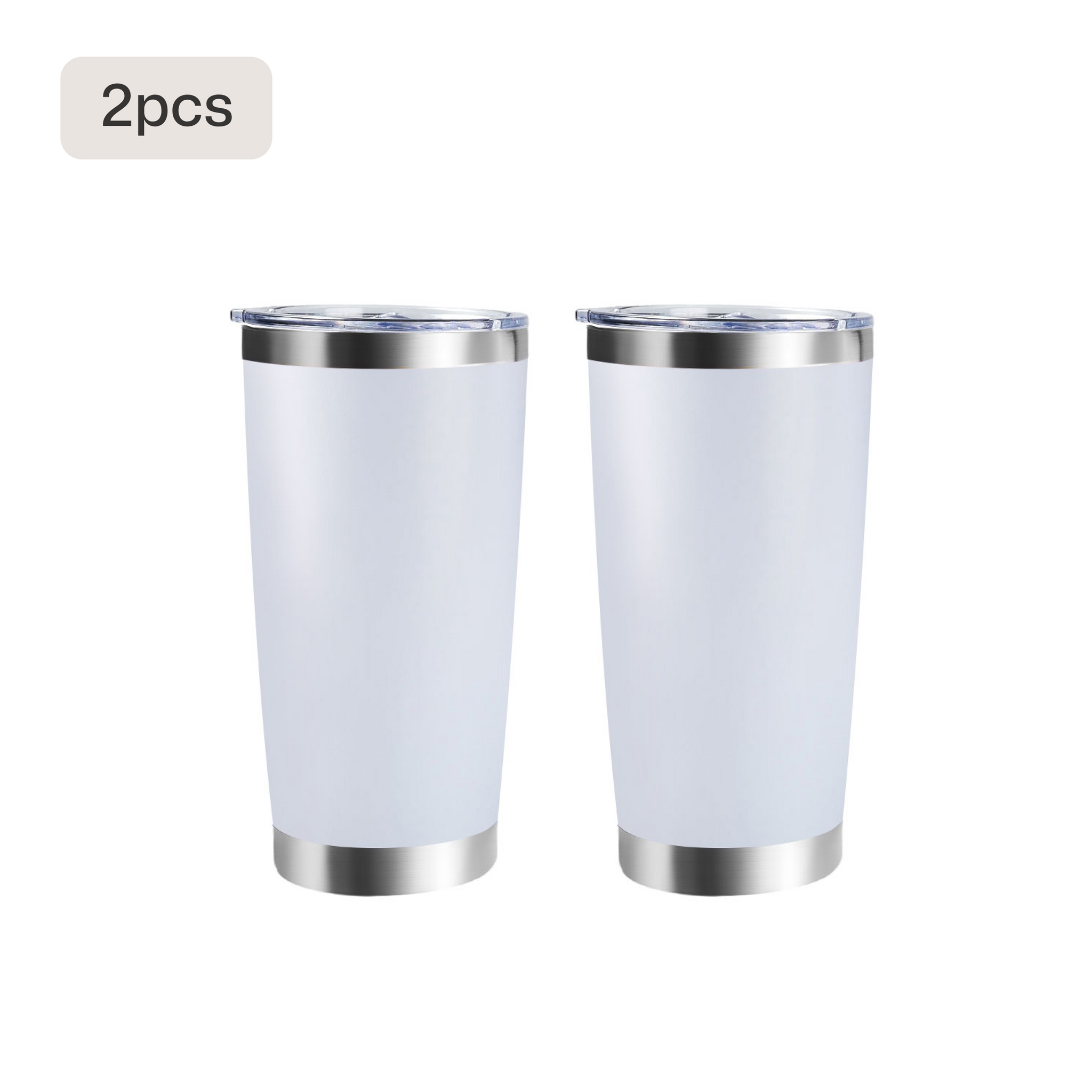 Coated Stainless Steel Tumbler with Lid (1pcs / 2pcs)