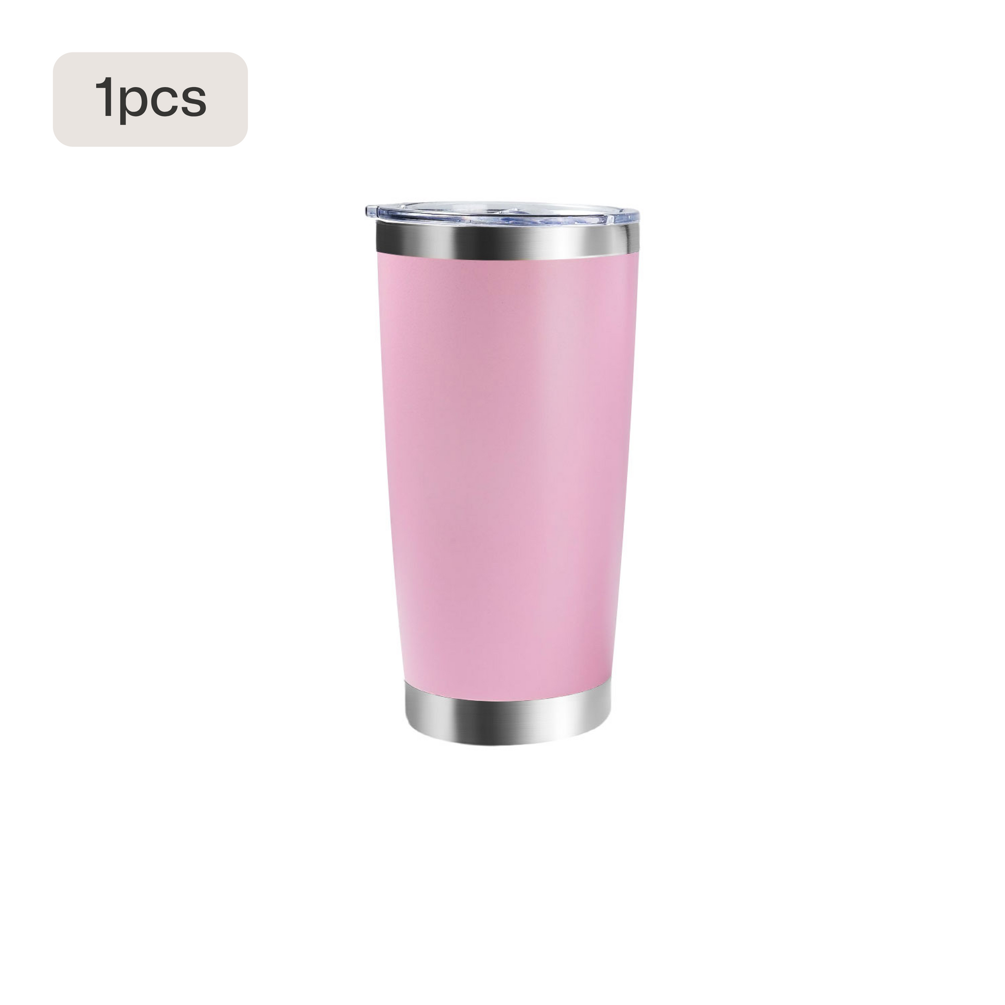 Coated Stainless Steel Tumbler with Lid (1pcs / 2pcs)