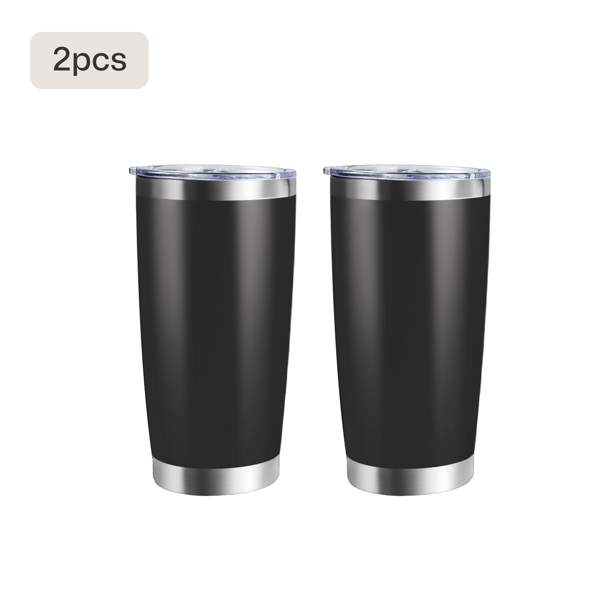 Coated Stainless Steel Tumbler with Lid (1pcs / 2pcs)